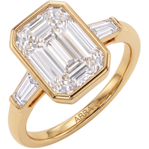 Anillo de compromiso ARRA con diamante de laboratorio en oro 18k